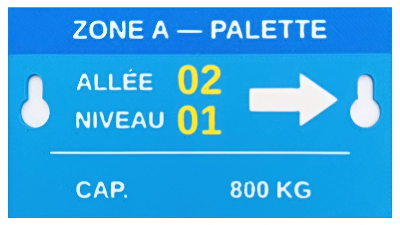 Plaque de signalétique d'entrepôt